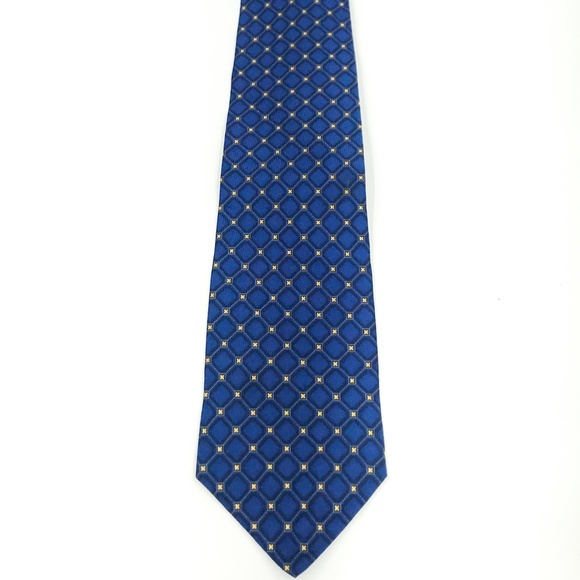 Mallory & Church Blue Check Silk Necktie - Picture 1 of 6
